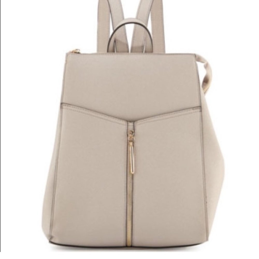 Neiman Marcus Faux-Leather Zip-Top Backpack